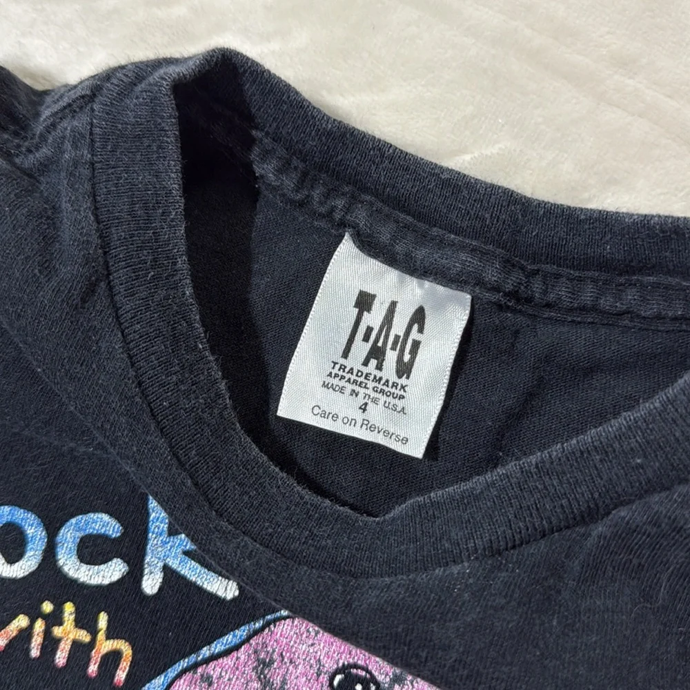 Vintage 1992 Barney‎ The Purple Dinosaur ROCK WITH BARNEY T-Shirt - 4T